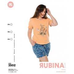 Жіноча піжама великих розмірів шорти та футболка Rubina Secret Туреччина art.3502