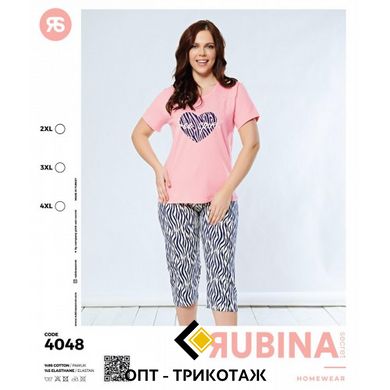 Жіноча піжама батал бриджі та футболка Rubina Secret Туреччина art.4048 4048 фото