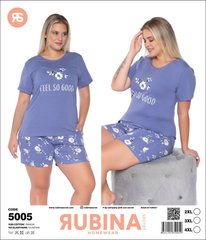 Жіноча піжама великих розмірів шорти та футболка Rubina Secret Туреччина art.5005 5005 фото