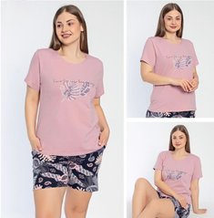 Жіноча піжама великих розмірів шорти та футболка Rubina Secret Туреччина art.4460 4460 фото
