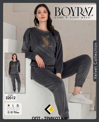 Пижама батал с длинным рукавом теплая велюровая ТМ. Boyraz art.22012 22012 фото