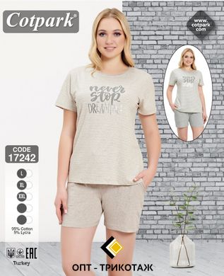 Жіноча піжама шортики та футболка Cotpark art17242 17242 фото