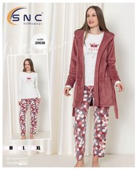 Пижама с махровом халатом теплая ТМ. SNC art 20636 20636 фото