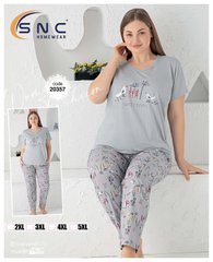 Жіноча піжама з віскози батал футболка та штани TM SNC art 20387 20387 фото