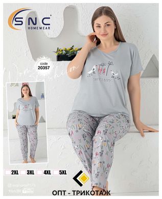 Женская пижама из вискозы батал футболка и штаны TM SNC art 20387 20387 фото