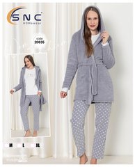 Пижама с махровом халатом теплая ТМ. SNC art 20635 20635 фото