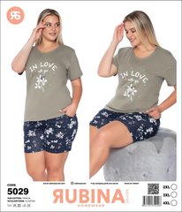 Жіноча піжама великих розмірів шорти та футболка Rubina Secret Туреччина art.5029 5029 фото