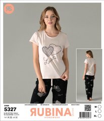 Жіноча піжама штани та футболка Rubina Secret art 5327 5327 фото