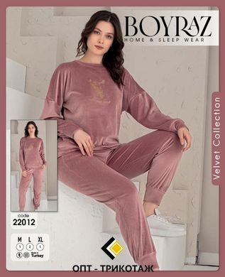 Пижама батал с длинным рукавом теплая велюровая ТМ. Boyraz art.22012-1 1_22012 фото