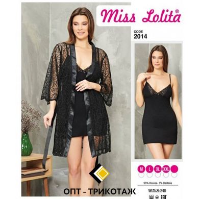 Комплект халат та нічна сорочка атлас Miss Lolita art. 2014 2014 фото