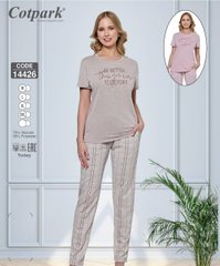 Жіноча піжама футболка та штани Cotpark art 14426