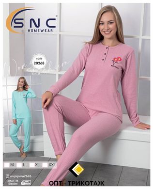 Женская пижама интерлок однотонная | TM. SNC art 20268 | ростовка - 4шт 20268 фото