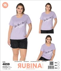 Жіноча піжама великих розмірів шорти та футболка Rubina Secret Туреччина art.4659 4659 фото