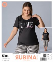 Жіноча піжама батал бриджі та футболка Rubina Secret art.5803 5803 фото