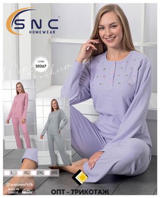 Женская пижама интерлок однотонная | TM. SNC art 20267 | ростовка - 4шт 20267 фото