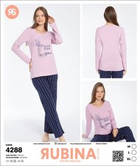 Жіноча піжама штани та футболка довгий рукав Rubina Secret art 4288 4288 фото