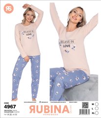 Жіноча піжама штани та футболка довгий рукав Rubina Secret art 4967 4967 фото
