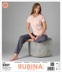 Жіноча піжама штани та футболка Rubina Secret art 5257 5257 фото