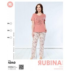 Жіноча піжама бавовна футболка і штани TM Rubina art. 4040 оптом, 2XL. 3XL. 4XL