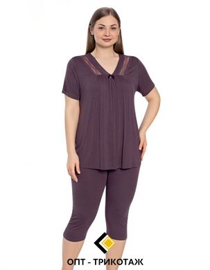 Жіноча піжама бриджі та футболка великих розмірів Cotpark art 2-14479-B 14479-b фото