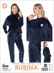 Жіноча піжама велюрова довгий рукав та штани RUBINA art. 4935 4935 фото