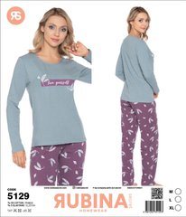 Жіноча піжама штани та футболка довгий рукав Rubina Secret art 5129 5129 фото