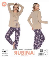 Жіноча піжама штани та футболка довгий рукав Rubina Secret art 4977 4977 фото