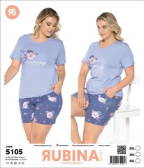 Жіноча піжама великих розмірів шорти та футболка Rubina Secret Туреччина art.5105 5105 фото