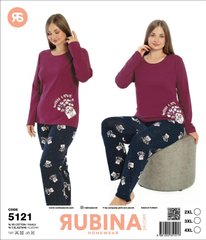 Жіноча піжама батал футболка довгий рукав та штани TM Rubina art 5121 5121 фото