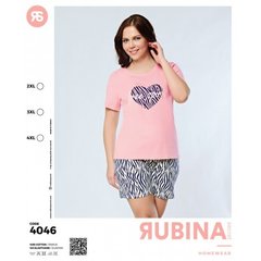 Жіноча піжама великих розмірів шорти та футболка Rubina Secret Туреччина art.4046