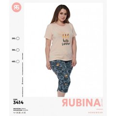 Женская пижама больших размеров бриджи и футболка Rubina Secret Турция art.3414 3414 фото