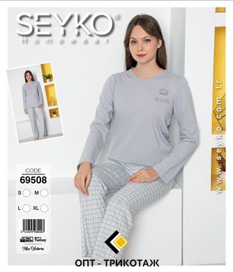 Жіноча піжама футболка з довгим рукавом та штани Seyko art. 69508 69508 фото
