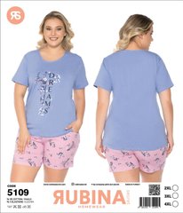 Жіноча піжама великих розмірів шорти та футболка Rubina Secret Туреччина art.5109 5109 фото