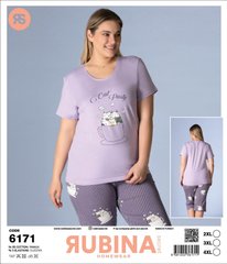 Жіноча батальна піжама з бриджами та футболкою Rubina Secret art. 6171 6171 фото