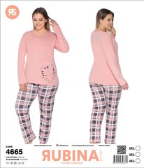 Женская пижама батал футболка длинный рукав и штаны TM Rubina art. 4665 оптом 4665 фото