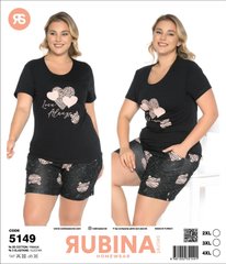 Жіноча піжама великих розмірів шорти та футболка Rubina Secret Туреччина art.5149 5149 фото