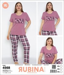 Жіноча піжама батал футболка та штани TM Rubina art 4568 4568 фото