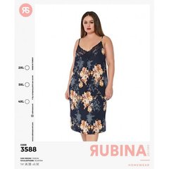 Жіноча сорочка великого розміру з квітковим принтом із віскози. Rubina Secret art.3588
