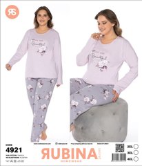 Женская пижама батал футболка длинный рукав и штаны TM Rubina art. 4921 оптом 4921 фото