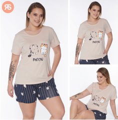 Жіноча піжама великих розмірів шорти та футболка Rubina Secret Туреччина art.4589 4589 фото