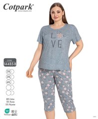 Жіноча піжама бриджі та футболка великих розмірів Cotpark art 14485 14485 фото