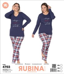 Жіноча піжама батал футболка довгий рукав та штани TM Rubina art 4703 оптом 4703 фото