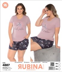 Жіноча піжама великих розмірів шорти та футболка Rubina Secret Туреччина art.4887 4887 фото