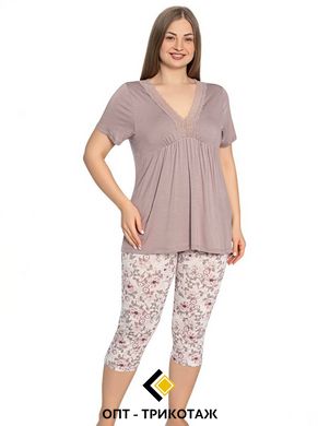 Женская пижама бриджи и футболка больших размеров Cotpark art 14492-B 14492-b фото