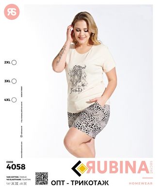 Женская пижама батал шорты и футболка Rubina Secret Турция art.4058 4058 фото
