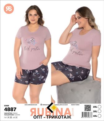 Жіноча піжама великих розмірів шорти та футболка Rubina Secret Туреччина art.4887 4887 фото