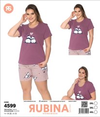 Жіноча піжама великих розмірів шорти та футболка Rubina Secret Туреччина art.4599 4599 фото