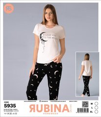Затишна жіноча піжама, штани та футболка Rubina Secret - Артикул 5935 5935 фото