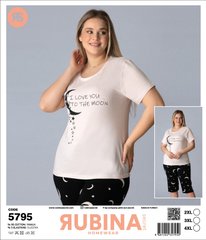 Женская пижама батал бриджи и футболка Rubina Secret art.5795 5795 фото
