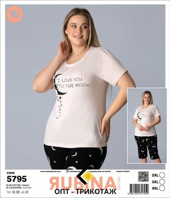 Жіноча піжама батал бриджі та футболка Rubina Secret art.5795 5795 фото